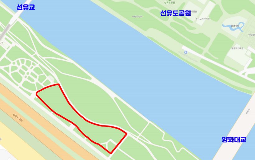 양화도한강공원 그늘막 허용장소