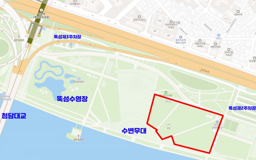 뚝섬한강공원 그늘막 허용장소
