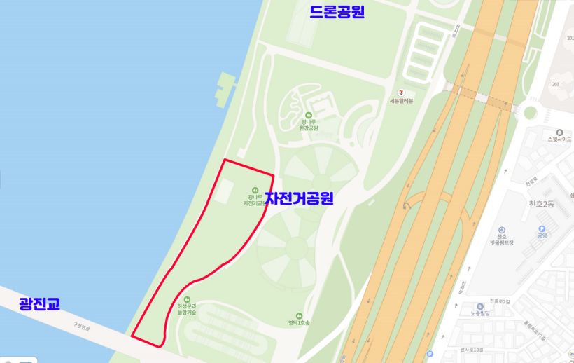 광나루한강공원 그늘막 허용장소